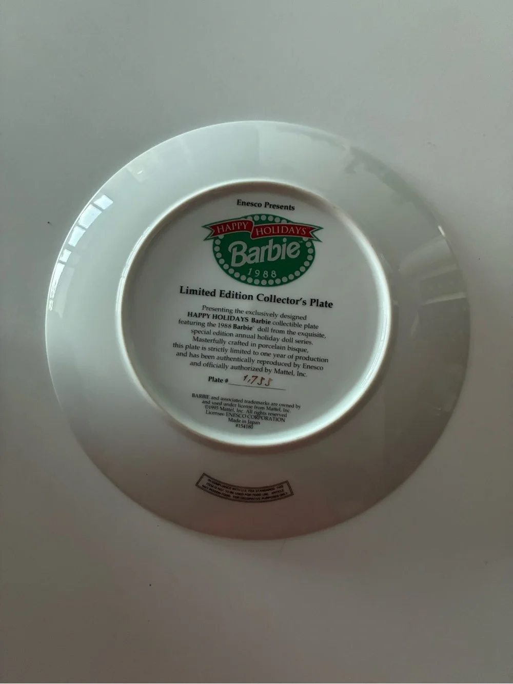 Barbie decorative plate